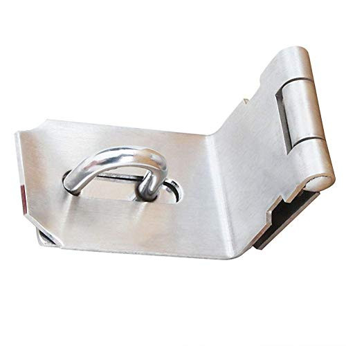 Right Angle Padlock Hasp, Tiberham Stainless Steel 90 Degree Hasp and Staple with Screws, Heavy Duty Door Clasp Gate Lock Shed Latch Padlock Staple for Doors and Windows