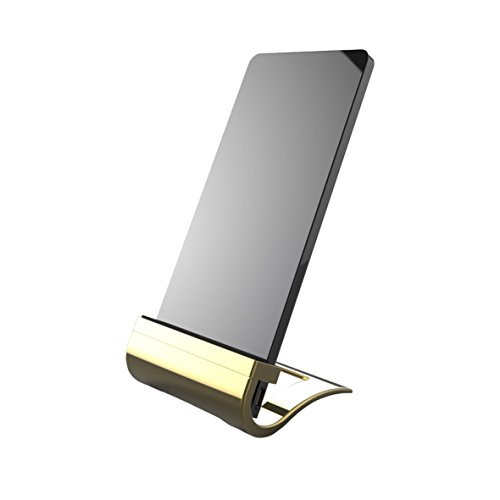 Qi Wireless Charging Stand GBB Fast Desk Charger Vertical Dock Cradle for QI-enabled Devices, Gold