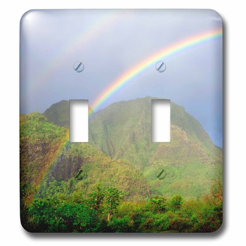 3dRose lsp_210319_2 Usa, Hawaii, Kauai Hawaiian Rainbow Double Toggle Switch