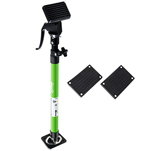 XINQIAO Support Pole, Steel Extendable Quick Support Rod Adjustable 3rd Hand Support System, Supports up to 154 lbs Construction Tools for Cabinet Jacks Cargo Bars Drywall Support(Short-1 Rods,Green)