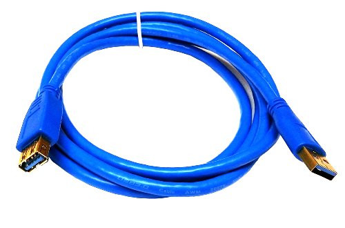 Importer520(TM) Gold Plated Superspeed USB 3.0 Type A Male to Type A Female 28AWG Extension Cable (6 Feet, Blue)