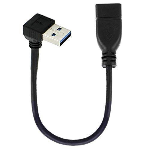 Cablecc USB 3.0 Type-A Male to USB 3.0 Type-A Female Extension Cable 20cm 5Gbps 90 Degree (Right Angled)