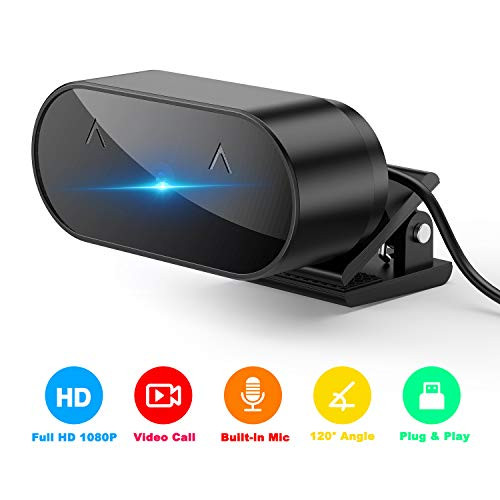 Webcam with Microphone, HJSD USB Webcam with Microphone 1080P, Full HD 1080P Webcam Plug & Play USB Webcam, Webcam with Microphone for Computers PC Laptop Desktop