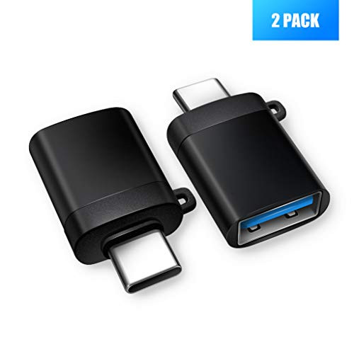 USB C to USB Adapter,USB-C to USB Adapter,USB-C to USB 3.1 Female Adapter,USB TypeC [Thunderbolt 3] to USB A Adapter Compatible with USB C iPad Pro,MacBook Pro and MacBook Air - (2 Pack) Black
