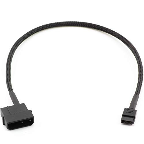 CRJ 4-Pin Male Molex to 6-Pin Slimline SATA Sleeved Power Adapter Cable