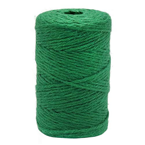Tenn Well Green Garden Twine, 328 Feet 3mm Thick Jute Twine String for Crafting, Gift Wrapping, Gardening, DIY Projects