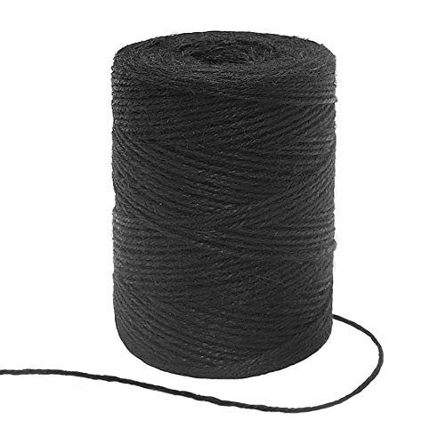 Tenn Well Black Jute Twine, 656 Feet 2mm Jute Rope Gift Twine Packing String for Craft Projects, Wrapping, Gardening Applications Tenn Well Black Jute Twine, 656 Feet 2mm Jute Rope Gift Twine Packing String for Craft Projects, Wrapping, Gardening Applications