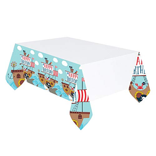 Ahoy Happy Birthday Plastic Table Cover-1pc