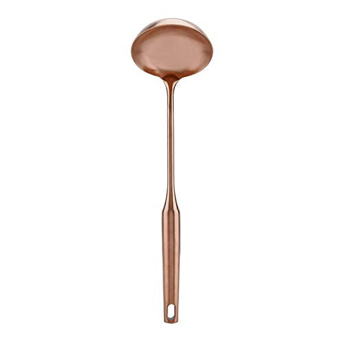 Soup Ladle Stainless Steel Ladle Spoon Big Soup Ladle Kitchen Spatula Turner Cooking Tool Comfortable Grip (Rose Gold Soup Ladle)