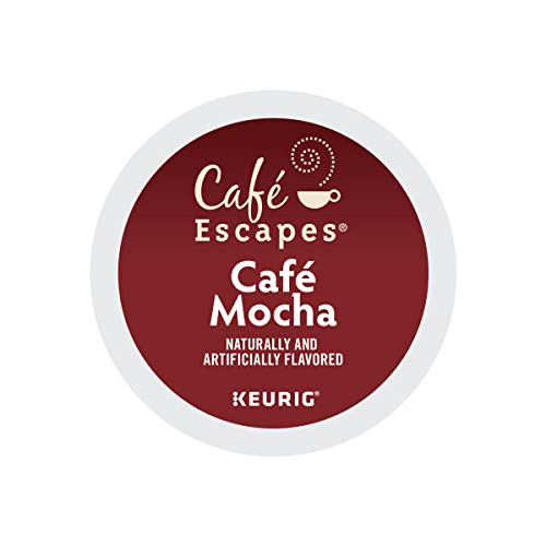 Cafe Escapes, Cafe Mocha Coffee Beverage, Single-Serve Keurig K-Cup Pods, 72 Count (3 Boxes of 24 Pods)