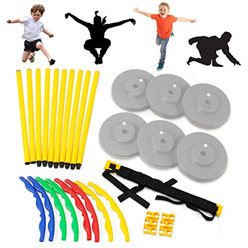 Artoflifer Junior Ninja Obstacle Course Backyard Obstacle Course Agility Training Set Pet Obstacle Course
