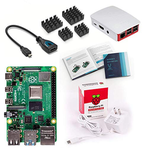 Vilros Raspberry Pi 4 Basic Starter Kit with Official Case (Red/White) (2GB)