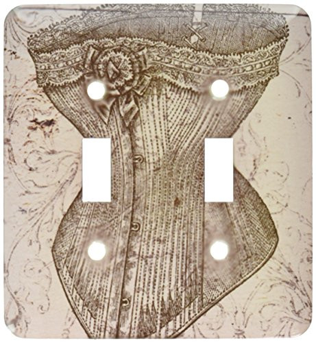 3dRose lsp_110254_2 Vintage Corset Steampunk Art Double Toggle Switch, Multicolored