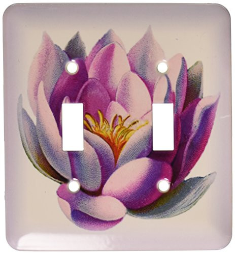 3dRose LLC lsp_41659_2 Vintage Lily in Pink N Violet Double Toggle Switch