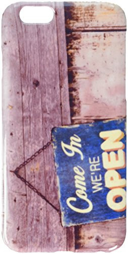 Vintage open sign on old wooden door cell phone cover case iPhone6