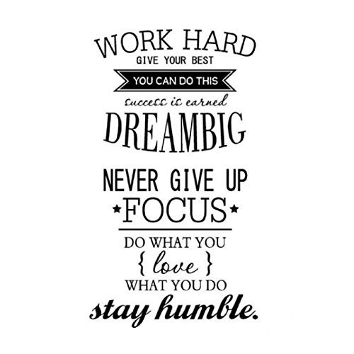 Inspirational Quotes Wall Decals Work Hard Dream Never Give Up Focus DIY Motivational Sticker Decoration for Home Office School Decor Inspirational Quotes Wall Decals Work Hard Dream Never Give Up Focus DIY Motivational Sticker Decoration for Home Office School Decor