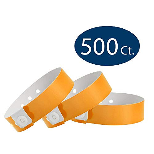 WristCo Neon Orange Vinyl Wristbands - 500 Pack Wristbands for Events
