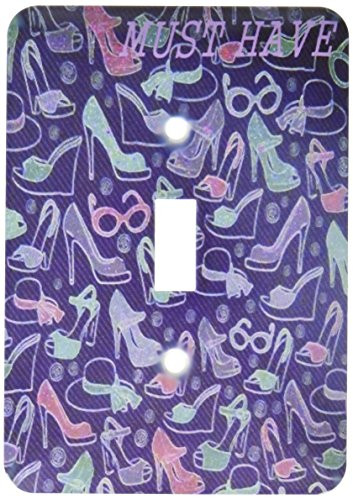3dRose lsp_35196_1 Violet and Lt. Green Shoes Single Toggle Switch