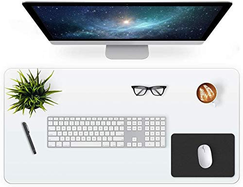 Office Desk Mat 17 X 34 Inch Clear Desk Blotter Pad on Top of Desks Laptop Computer Keyboard Plastic Transparent Table Protector Desk Writing Mat Waterproof Vinyl PVC Desktop Organizer with Mouse Pad