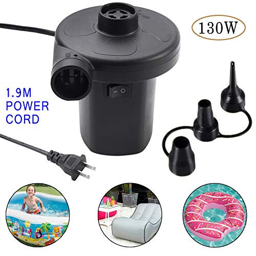 Electric Air Pump for Inflatables Air Mattress Pump Airbed Boat Pool Raft Inflatable Pool Toys Portable Pump with 3 Nozzles ?Black? Electric Air Pump for Inflatables Air Mattress Pump Airbed Boat Pool Raft Inflatable Pool Toys Portable Pump with 3 Nozzles ?Black?