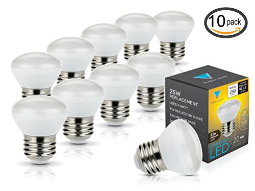 TriGlow T90201-10 LED 4-Watt Dimmable R14 Mini Reflector, 25W Equivalent, E26 Medium Base Light Bulbs, 10-Pack