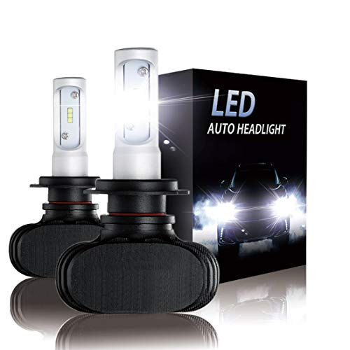 H7 LED Headlight bulbs, Fanless CSP chips 10000Lm 6000K Xenon White Conversion kit Hi/Low Beam Headlamp Bulbs (2-Pack)