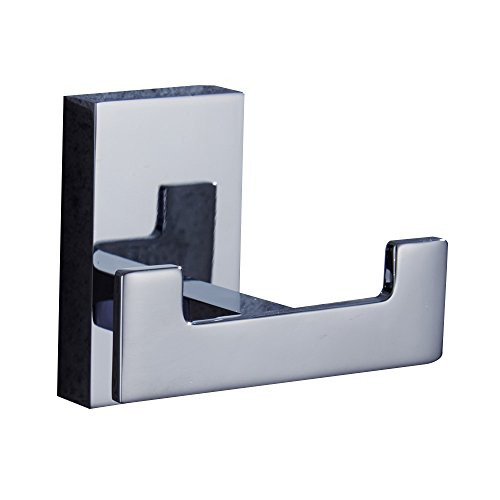 AUSWIND Contemporary Solid Brass Wall Mounted Square Base Cloth Hooks,Chrome Finished Bathroom Accessories K9