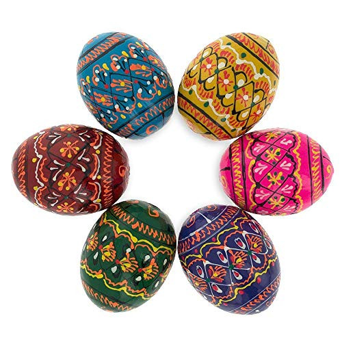 BestPysanky Set of 6 Miniature Ukrainian Wooden Easter Eggs Pysanky 1.5 Inches BestPysanky Set of 6 Miniature Ukrainian Wooden Easter Eggs Pysanky 1.5 Inches
