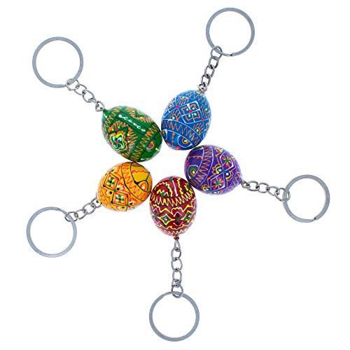 BestPysanky Set of 5 Wooden Ukrainian Pysanky Easter Egg Key Chains BestPysanky Set of 5 Wooden Ukrainian Pysanky Easter Egg Key Chains