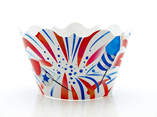 4th of July Party Supplies Cupcake Wrappers (12 Pack) - USA Red, White & Blue Independence Day Party Ideas, Fourth of July Fireworks Decorations, July 4th Party Favors 4th of July Party Supplies Cupcake Wrappers (12 Pack) - USA Red, White & Blue Independence Day Party Ideas, Fourth of July Fireworks Decorations, July 4th Party Favors
