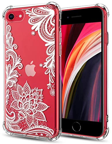 Huness iPhone SE 2020 Case,iPhone 8 Case,iPhone 7 Case,iPhone SE 2nd Generation Case,Clear Flower Shockproof Series Anti-Fall Soft TPU Bumper Protective Case for iPhone SE 2020 Phone (Flower)