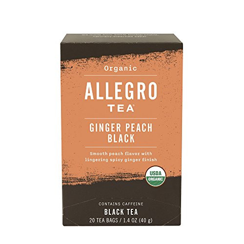 Allegro Tea, Organic Ginger Peach Black Tea Bags, 20 ct