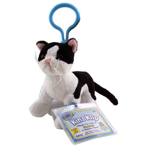 Webkinz Virtual Pet Plush - Kinz Klip - BLACK & WHITE CAT