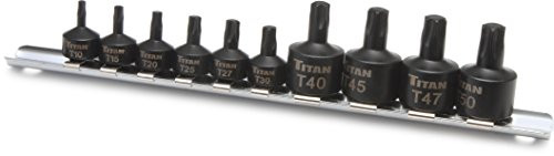 Titan Tools 16142 Low Profile Stubby Star Bit Socket Set - 10 Piece