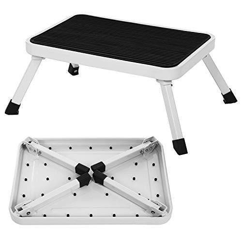 Welcare Step Stool Portable Lightweight Folding Steel Step Ladder with Non Skid Rubber Platform One Step 330-Pound Capacity RV Step Platform SUV Step