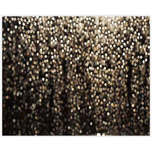 Allenjoy 10x8ft Gold Bokeh Spots Backdrop(Not Glitter) for Selfie Birthday Party Pictures Photo Booth Shoot Graduation Prom Dance Decor Wedding Astract Shining Dot Studio Props Photography Background