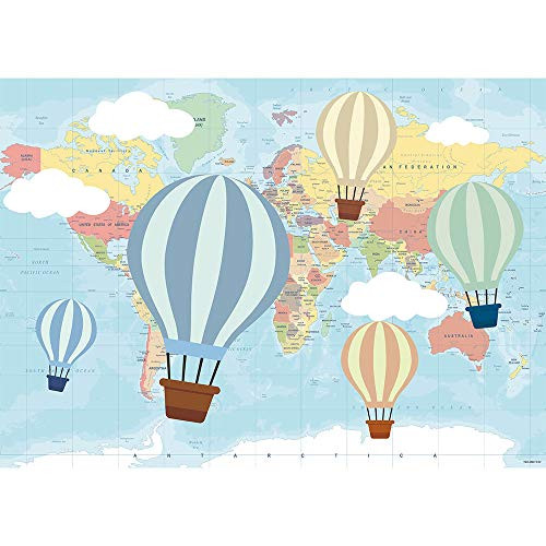 Allenjoy 7x5ft Hot Air Balloon Birthday Backdrop Oh The Places You'll go Photography Background Travel and Adventure Pilot 1st First Birthday Baby Shower Party Table Decor Photo Studio Prop