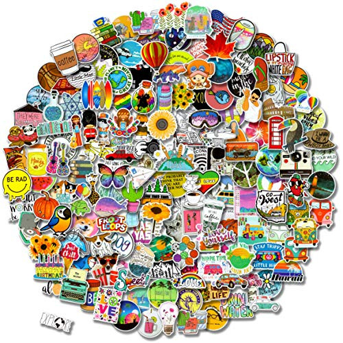200 PCS Stickers Pack (50-500Pcs/Pack), Colorful Waterproof Stickers for Flask, Laptop, Phone, Water Bottle, Cute Aesthetic Vinyl Stickers for Teens, Girls
