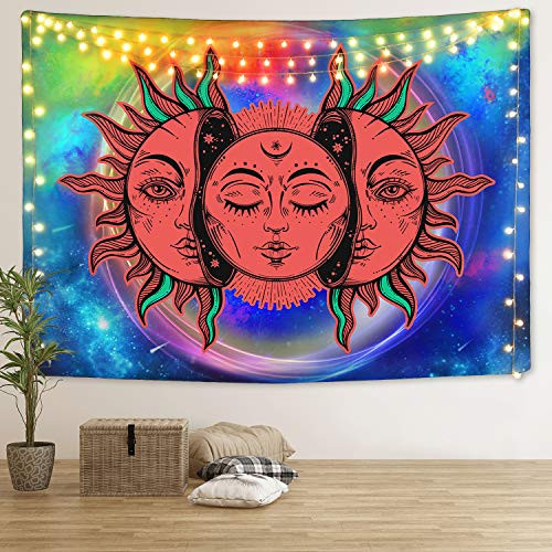 Sun and Moon Tapestry Red Burning Sun Tapestry Celestial Mystic Tapestry Colorful Psychedelic Tapestry Wall Hanging for Room (59.1 x 59.1 inches) Sun and Moon Tapestry Red Burning Sun Tapestry Celestial Mystic Tapestry Colorful Psychedelic Tapestry Wall Hanging for Room (59.1 x 59.1 inches)