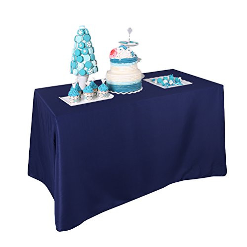 BalsaCircle TRLYC Polyester Tablecloth - 72X72 Navy Blue Square Tablecloth Overlay 100% Polyester Wedding Table Linen