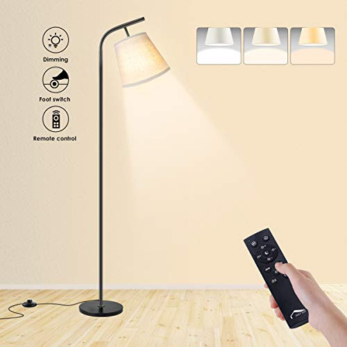 Wellwerks Arc Floor Lamps, Super Bright LED Torchiere Metal Floor Lamps, LED Floor Light with Remote Control?Standing Lamp with Stepless Dimmer for Living Room, Office and Bedroom