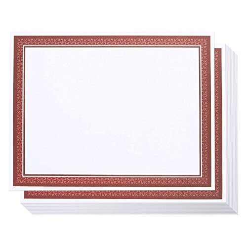 Certificate Paper with Red Border (White, 8.5 x 11 in, 50-Pack)
