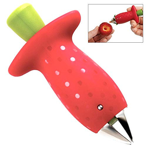 Strawberry Huller, Stem Remover Tomato Corer Tool Kitchen Gadgets (1PCS / Red)