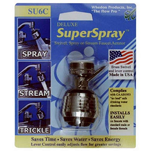 Whedon Products SU6C DLX SPR Swiv Aerator, Black