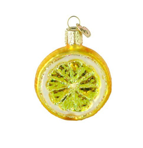 Old World Christmas Fruit Selection Glass Blown Ornaments for Christmas Tree Lemon Slice