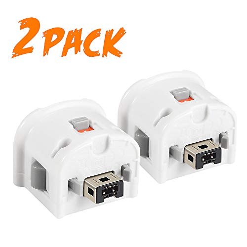 Wii Motion Plus Adapter, 2 Pack Motion Sensor Attachment for Wii Remote Controller(White)