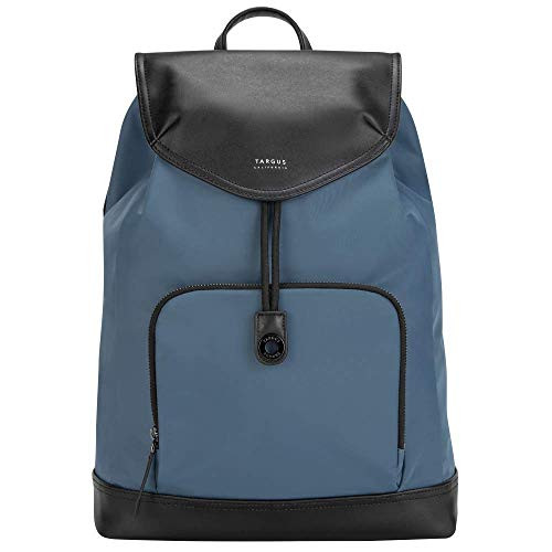 Targus Newport Drawstring Travel and Commute Backpack, Sleek Professional Design with Water-Repellent Nylon, Magnetic Secure Closure, Protective Sleeve fits 15-Inch Laptop, Blue (TSB96403GL)