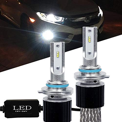 SOCAL-LED 2x HB3 9005 Fanless LED Bulb Headlight Conversion Kit 60W Super Bright CSP Chip, 6000K Crystal White