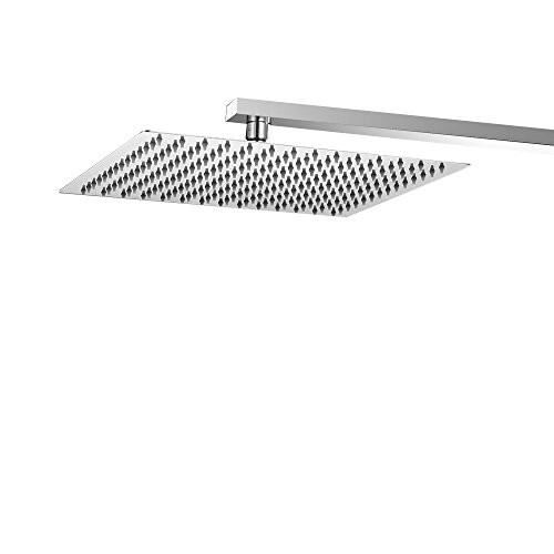 BESy 12 Inch Rain Shower Head, 12" Square Rainfall & High Pressure Stainless Steel Bath Shower Head, 1/16" Ultra Thin, Waterfall Full Body Coverage with Silicone Nozzle, Polished Chrome BESy 12 Inch Rain Shower Head, 12" Square Rainfall & High Pressure Stainless Steel Bath Shower Head, 1/16" Ultra Thin, Waterfall Full Body Coverage with Silicone Nozzle, Polished Chrome