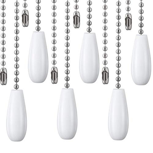 Ceiling Fan Chain Pulls White Wooden Pull Chain Extension for Ceiling Light Fan Chain 6 Pack
